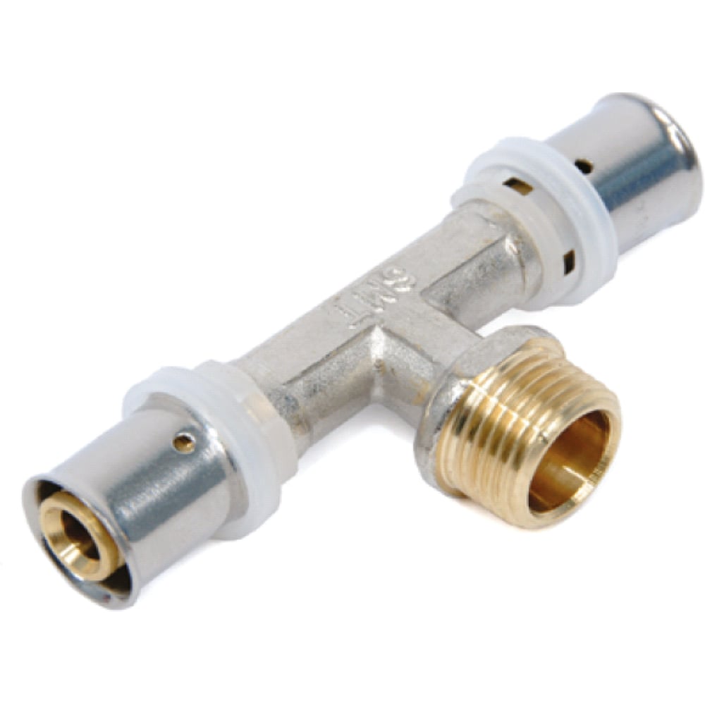 Изображение товара Тройник SMT T20x1/2Мx20 латунь никелированная монтажный фитинг