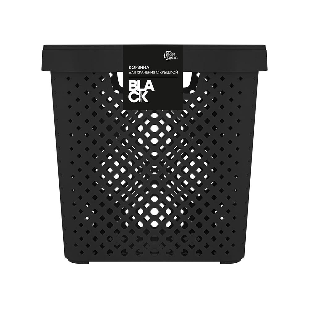 Изображение товара Корзина для хранения PLAST TEAM Black объем 20 л с крышкой