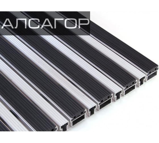 Изображение товара Грязезащитная придверная решетка Алсагор АЛСА резина + скребок, 700 х 500 мм A111017