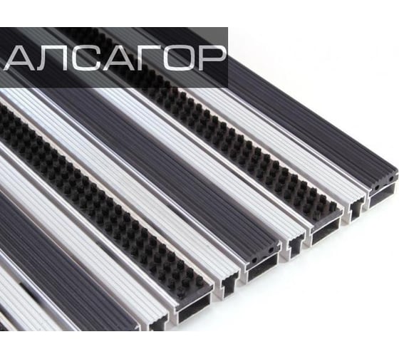 Изображение товара Грязезащитная придверная решетка Алсагор АЛСА щетка+резина+скребок 700 х 500 мм А111067