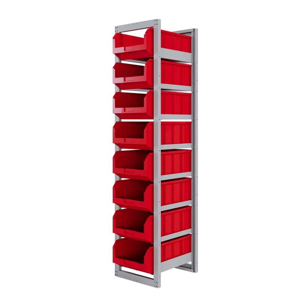 Изображение товара Стеллаж односекционный с направляющими CP-4-1 красный