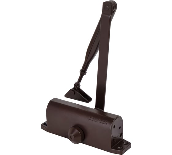 Изображение товара Доводчик Doorlock DL75 DA EN4/5 коричневый, с регулируемой функцией задержки закрывания, крепежные размеры 162-168ммX19мм 77307