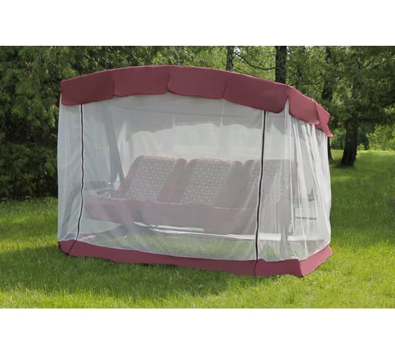 Изображение товара Качели садовые OLSA 3-х местные Палермо Премиум меб.ткань (каркас бордовый, м/э разноцветный рис.ромбы)2 уп с 1705