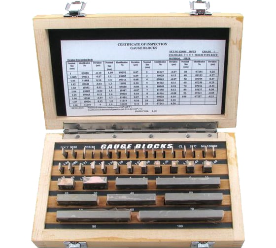 Изображение товара Наборы концевых мер длины CNIC № 2, кл.точн.1 38 мер от 1,005 до 100мм ALDS 38 48875