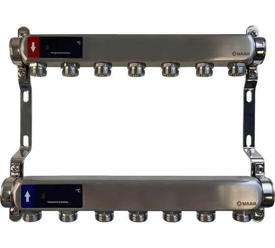 Изображение товара Коллектор WAAG 505 1х3/4, 7 выходов, сталь нержавеющая WG.505.0607