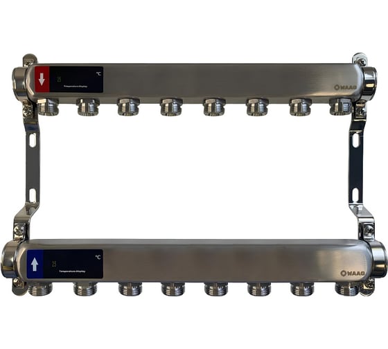 Изображение товара Коллектор WAAG 505 1х3/4, 8 выходов, сталь нержавеющая WG.505.0608