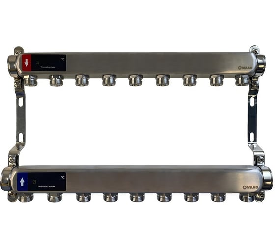 Изображение товара Коллектор WAAG 505 1х3/4, 9 выходов, сталь нержавеющая WG.505.0609