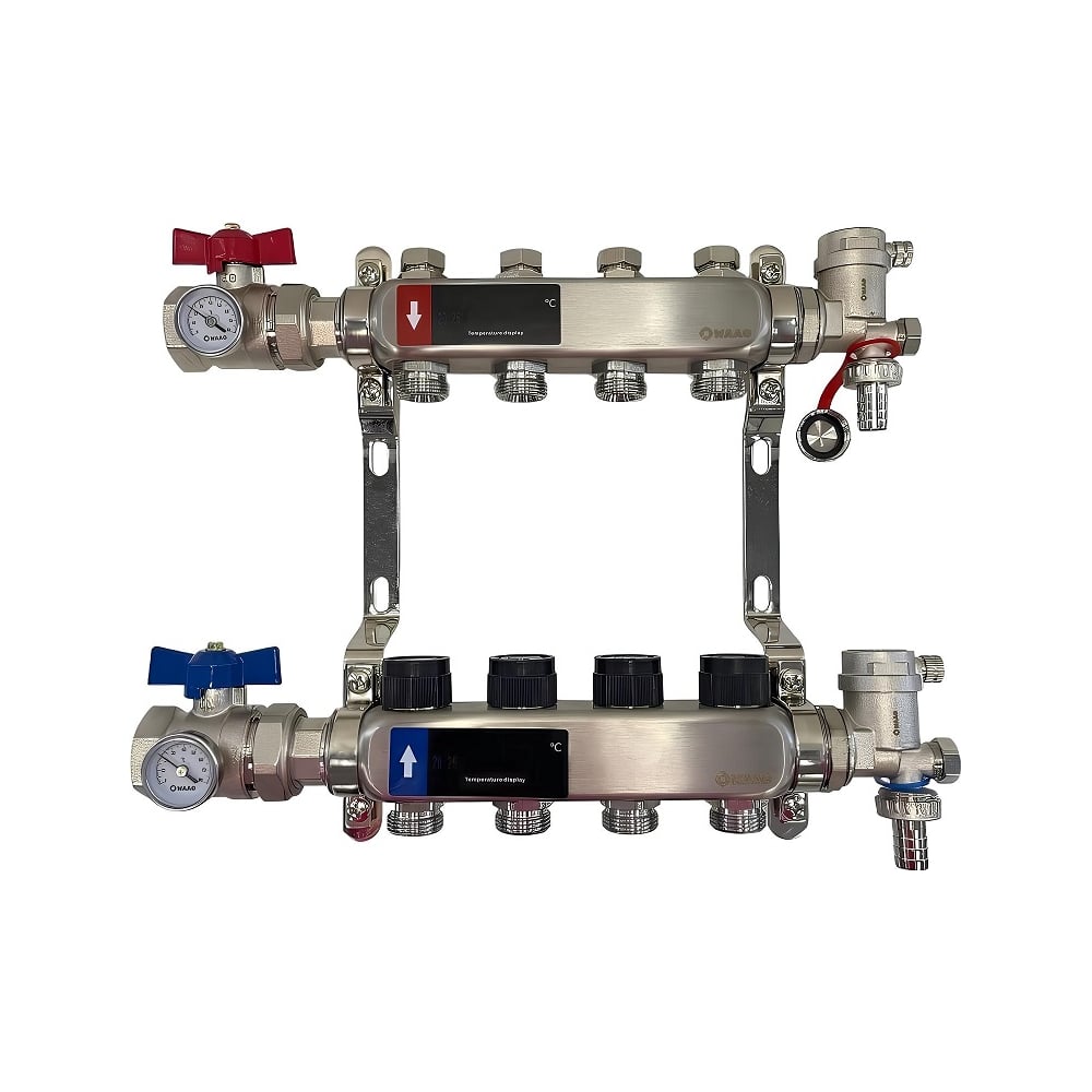 Изображение товара Коллектор WAAG 588.F 1х3/4 из нержавеющей стали с 4 выходами и клапанами