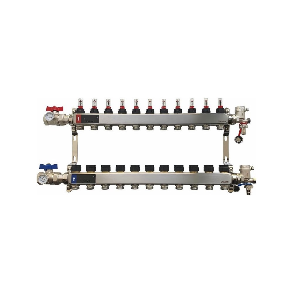 Изображение товара Коллектор WAAG 589.F 1х3/4 с 11 выходами, нерж сталь, сборка WG.589.0611.F