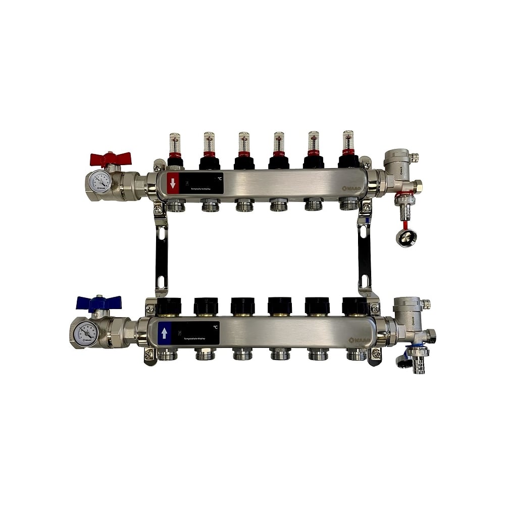 Изображение товара Коллектор WAAG 589.F 1х3/4 с 6 выходами и клапанами из нержавеющей стали
