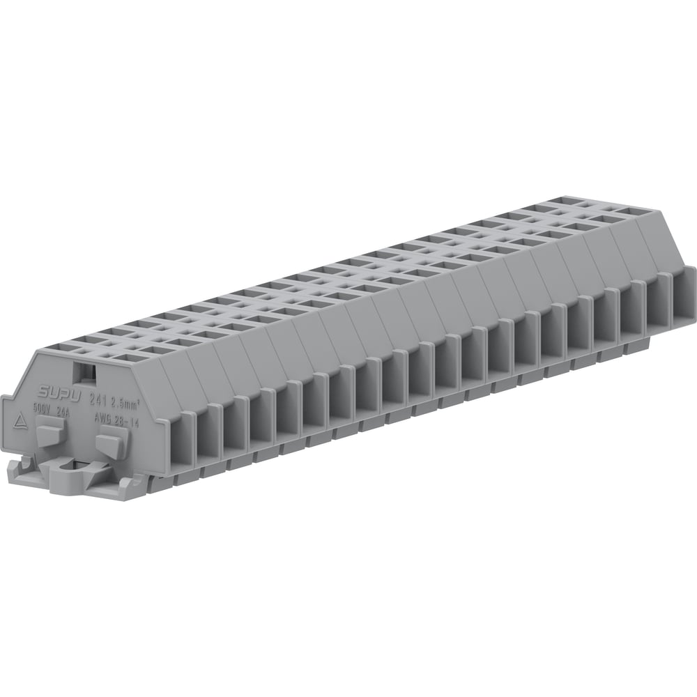 Изображение товара Клемма SUPU TB 1-1 с боковым подключением, с крепежными фланцами, серая, 100 шт 241301