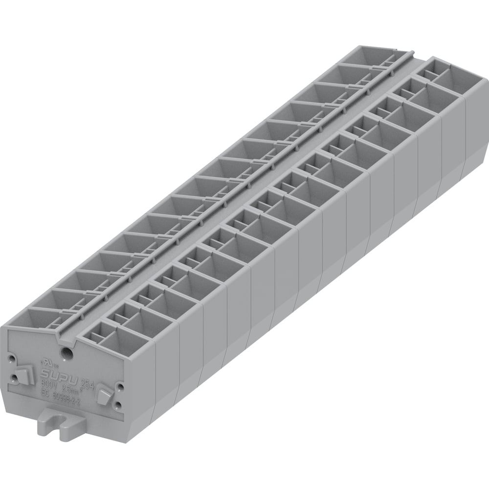 Изображение товара Клемма SUPU TB 2-2 с боковым подключением, 100 шт, серый, IEC 60947