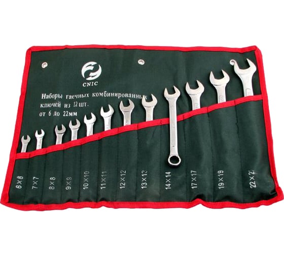Изображение товара Набор ключей CNIC комбинир. из 12-ти шт. рожк. и накид. 6 - 22 TS-003 в сумке 35426