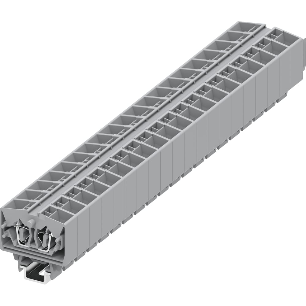 Изображение товара Клемма SUPU TB 2-2 на DIN-15, фронтальное подключение, сечение 2,5 мм. кв., серая, 100 шт 254391