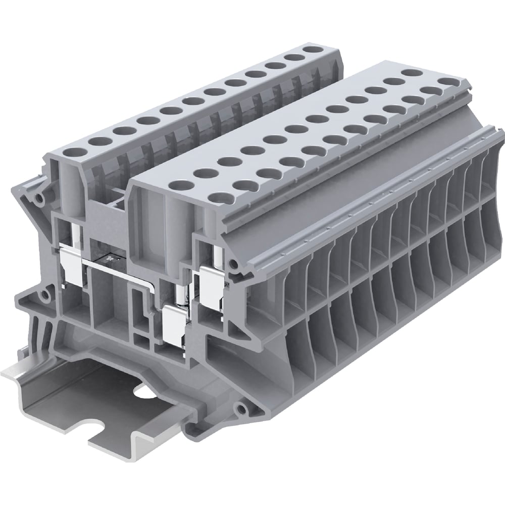 Изображение товара Клемма винтовая SUPU TU 1-2 серый, 100 шт, для DIN-рейки, 4 мм²