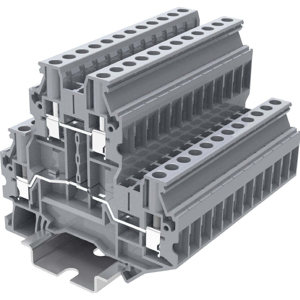 Изображение товара Клемма SUPU TU 2-уровневая винтовая 0.2-4 мм², 800 В, серый