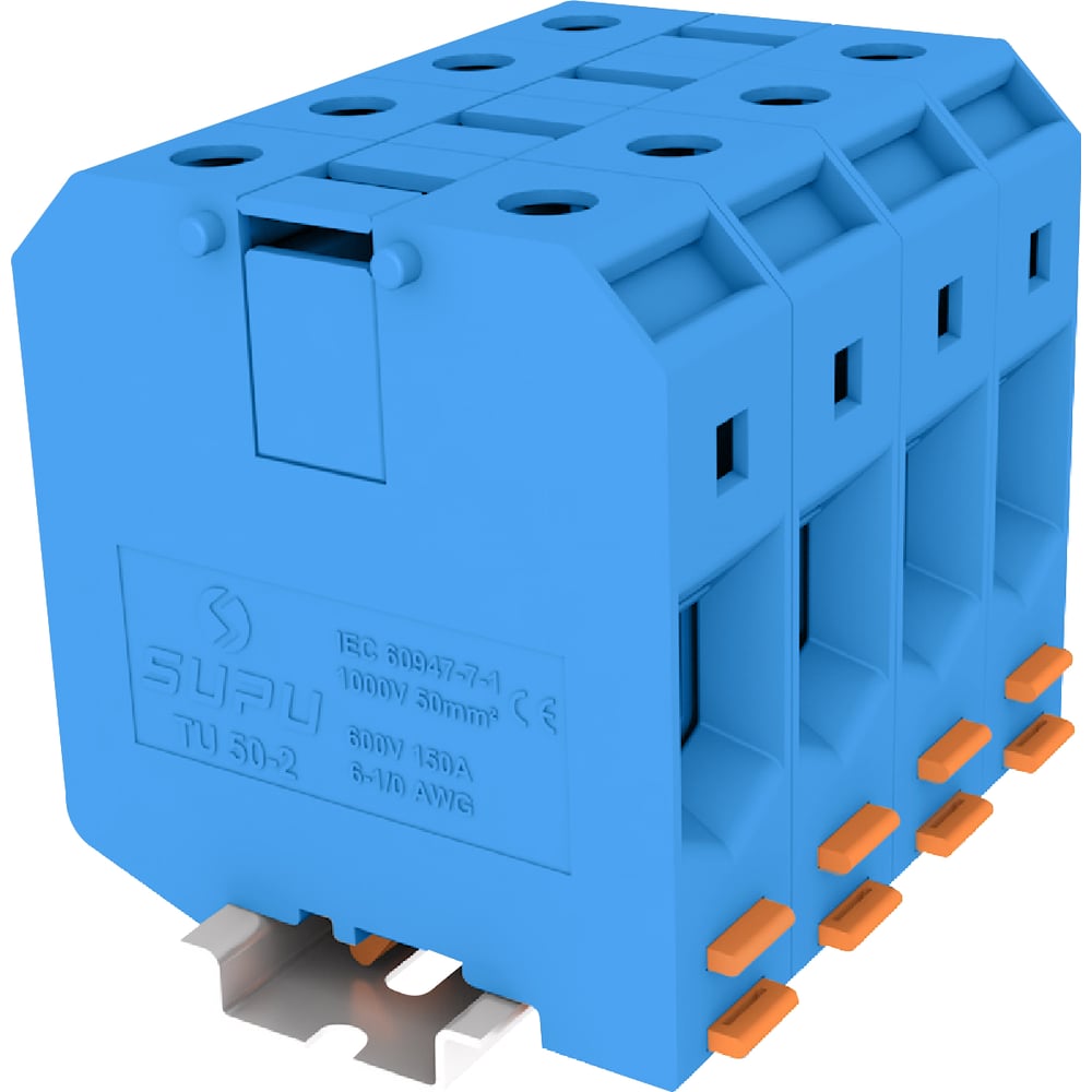 Изображение товара Клемма винтовая SUPU TU 1-1 синяя 20 шт сечение 50 мм2