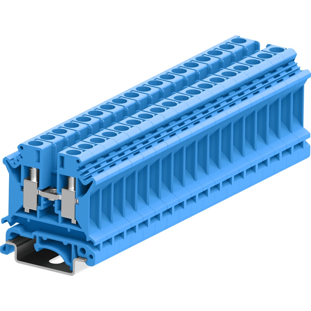 Изображение товара Клемма винтовая SUPU SUK 1-1 для проводов 0.5-6 мм2, синий, 50 штук