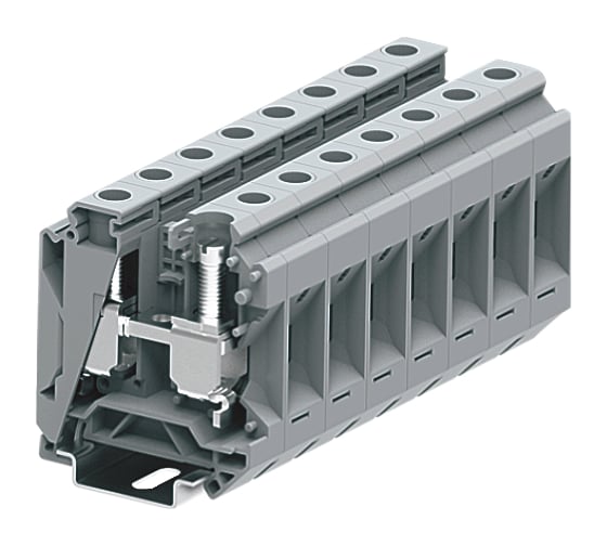 Изображение товара Клемма SUPU SUK 1-1 винтовая, сечение 35 мм. кв., серая 25 шт 335991