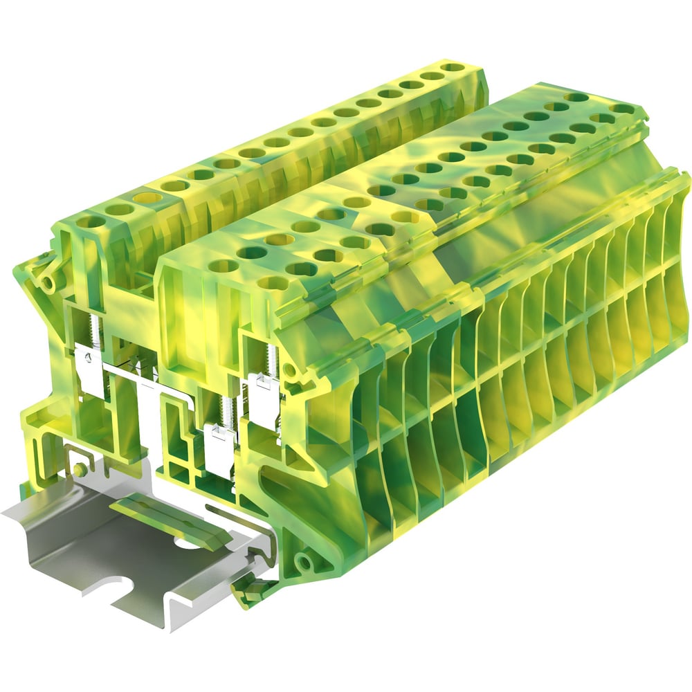 Изображение товара Клемма SUPU TU 1-2 земля винтовая 2,5 мм кв. желто-зеленая, 100 шт