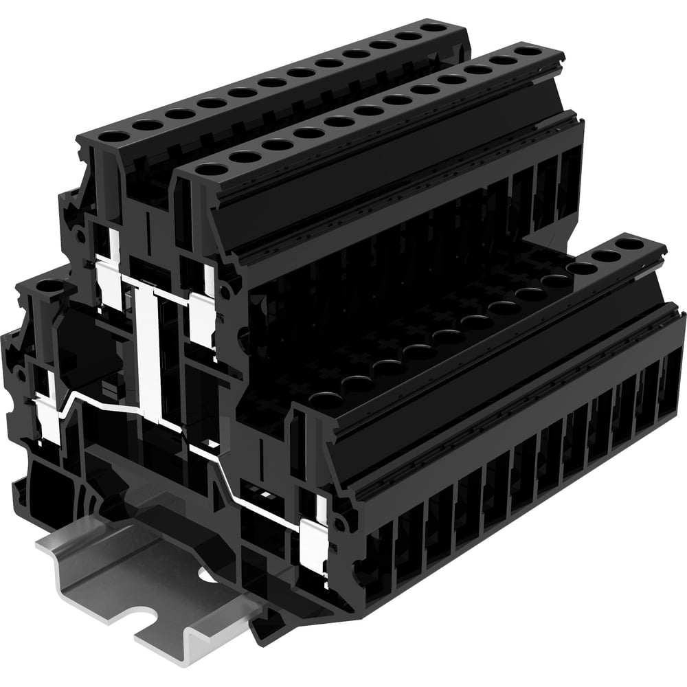 Изображение товара Клемма SUPU TU 2-уровневая, винтовая, черная, 50 шт