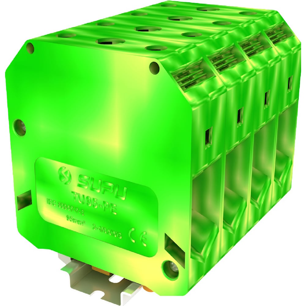 Изображение товара Клемма SUPU TU 1-1 земля винтовая сечение 95 мм² для DIN-рейки
