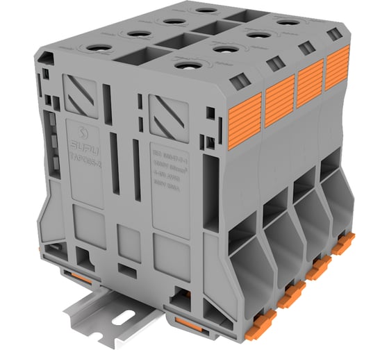 Изображение товара Клемма SUPU сильноточная TP 1-1 проходная Push-in, сечение 95 мм. кв., серая 2 шт TAPO95-2-GY