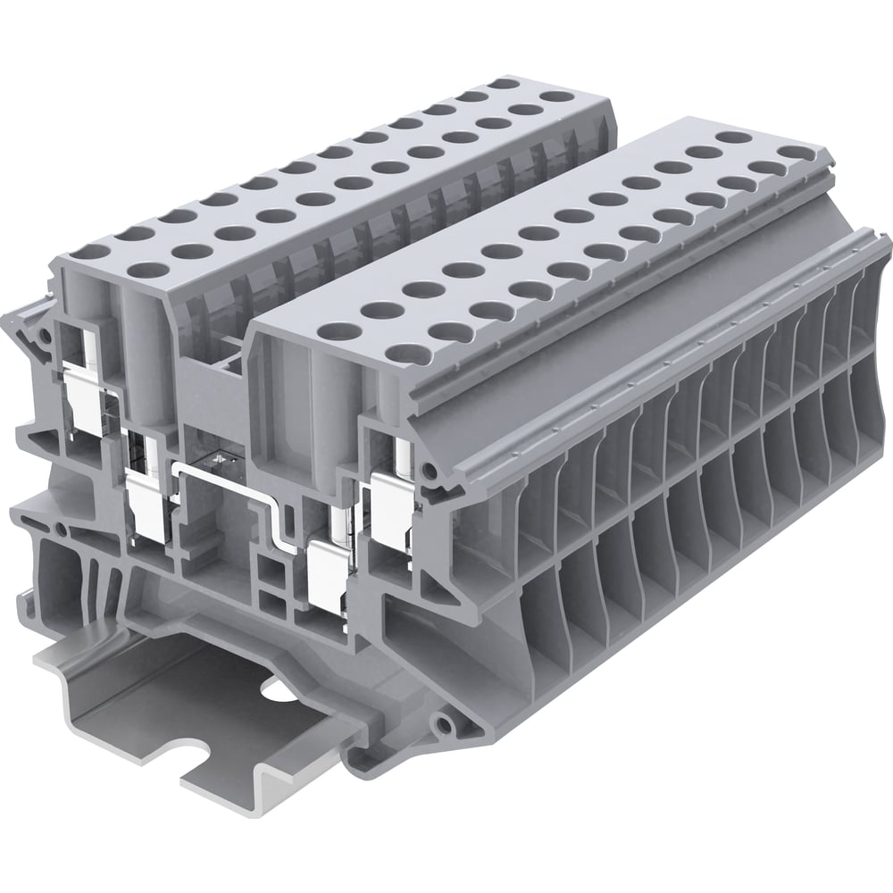 Изображение товара Клемма SUPU TU 2-2 винтовая с сечением 4 мм² для DIN-рейки 50 шт