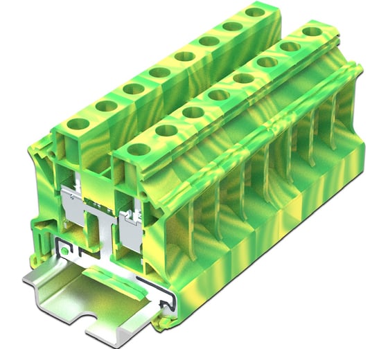 Изображение товара Клемма SUPU TU 1-1 земля, винтовая, сечение 10 мм. кв., желто-зеленая 50 шт TU10-2-PE