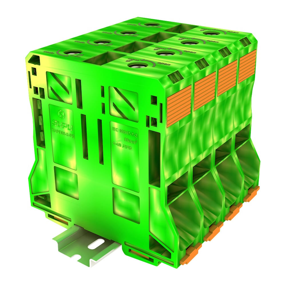 Изображение товара Клемма SUPU сильноточная TP 1-1 земля 95 мм² желто-зеленая 5 шт.