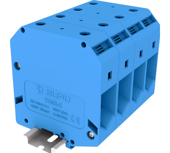 Изображение товара Клемма SUPU TU 1-1 винтовая, сечение 95 мм. кв., синяя 2 шт TU95-2-BU