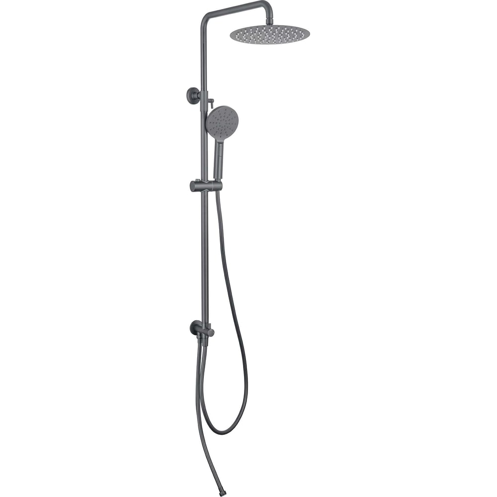 Изображение товара Душевая система AQUATEK ВЕГА 3jet 250мм Reno оружейная сталь современная