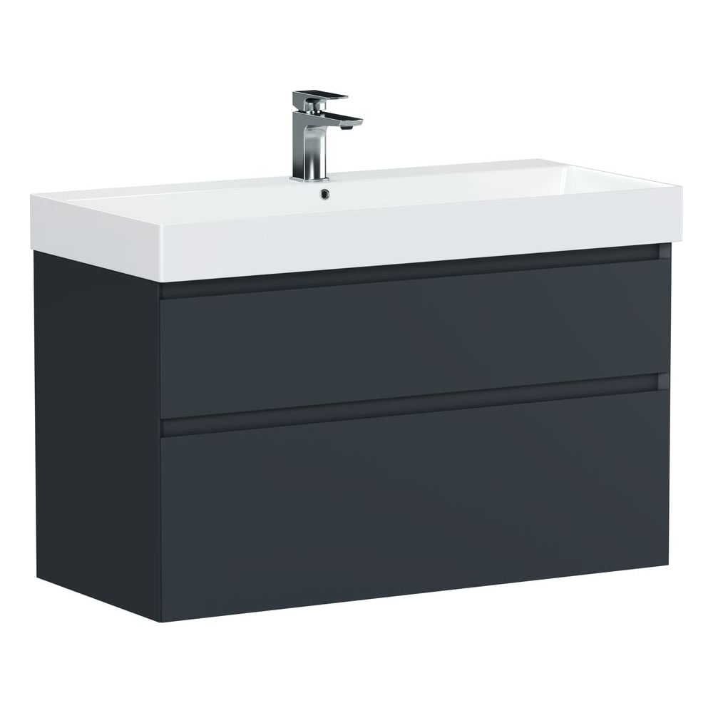 Изображение товара Современная антрацитовая тумба ALLEN BRAU INFINITY 100 с ящиками