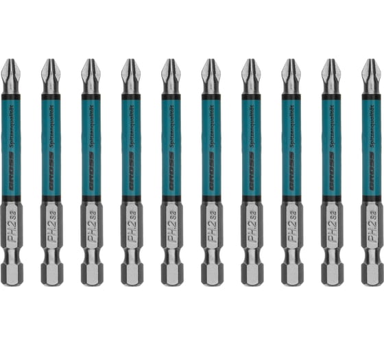 Изображение товара Бита GROSS PH2х70 мм сталь S2 кругл. отрывн. 10 шт 112162