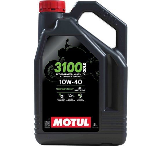 Изображение товара Масло моторное MOTUL 3100 GOLD 10W40 4T, 4 л, 113543