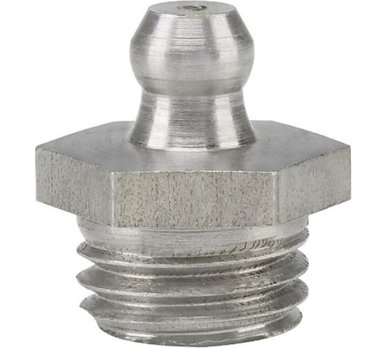 Изображение товара Пресс-масленка прямая MasloSmenka нержавеющая сталь AISI304 H1 M12x1,5, комплект 10 шт, Европейский стандарт DIN71412, 010712-10