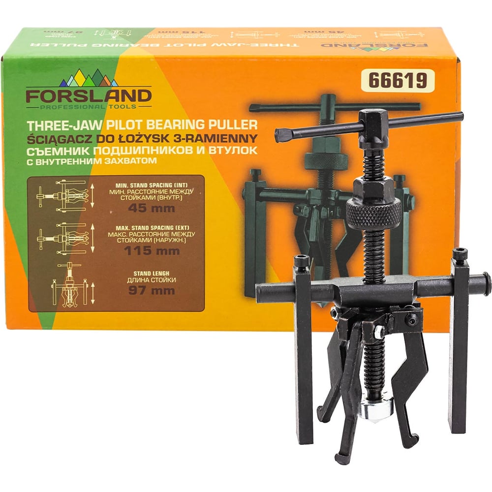 Изображение товара Съемник подшипников и втулок Forsland 13-38 мм механический трехлапый универсальный