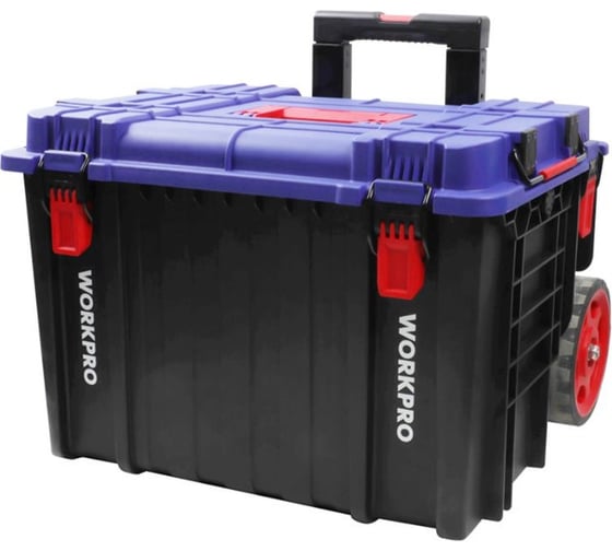 Изображение товара Тележка с пластиковым ящиком с крышкой WORKPRO (560х442х500, полипропилен, нагрузка 25 кг) WP283032