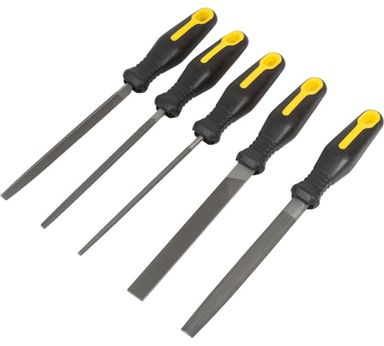 Изображение товара Набор напильников CNIC из 5шт. 150мм №2 с обрезиненной ручкой B9 32418