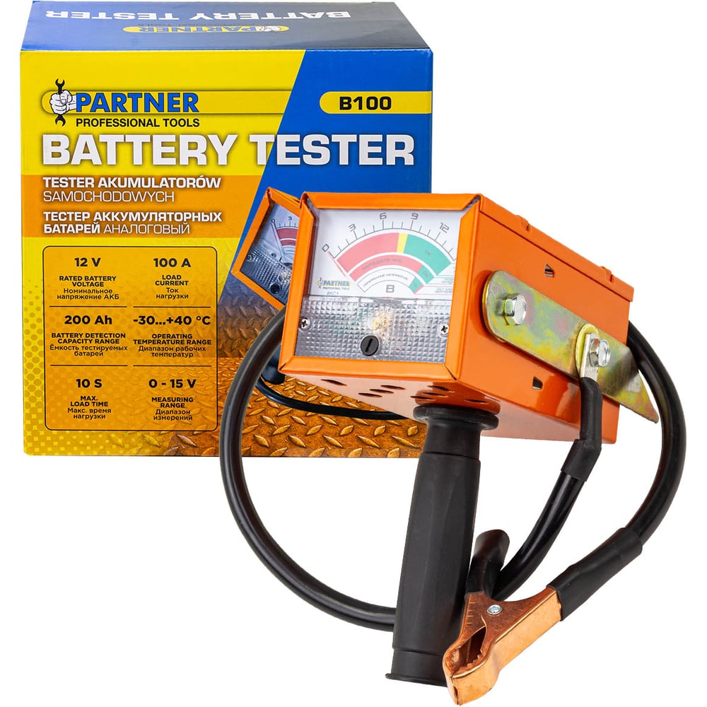 Изображение товара Тестер аккумуляторных батарей аналоговый 12 В 100 А PA-B100 Partner