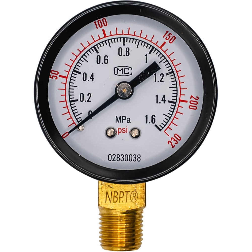Изображение товара Манометр NBPT PG-R 50мм с защитой из поликарбоната