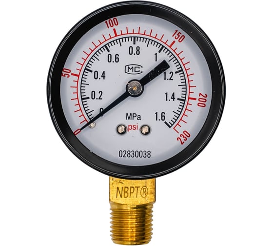 Изображение товара Манометр NBPT PG-R 50мм 1/4 (1.6 Mpa) 803650
