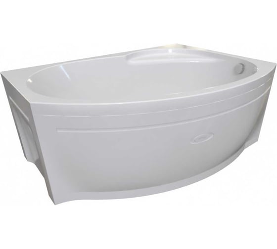 Изображение товара Акриловая ванна Радомир Монти 150х105 (правосторонняя), фронтальная панель, каркас, слив-перелив автомат с сеточкой (хром, с сифоном) 2-89-2-2-1-213