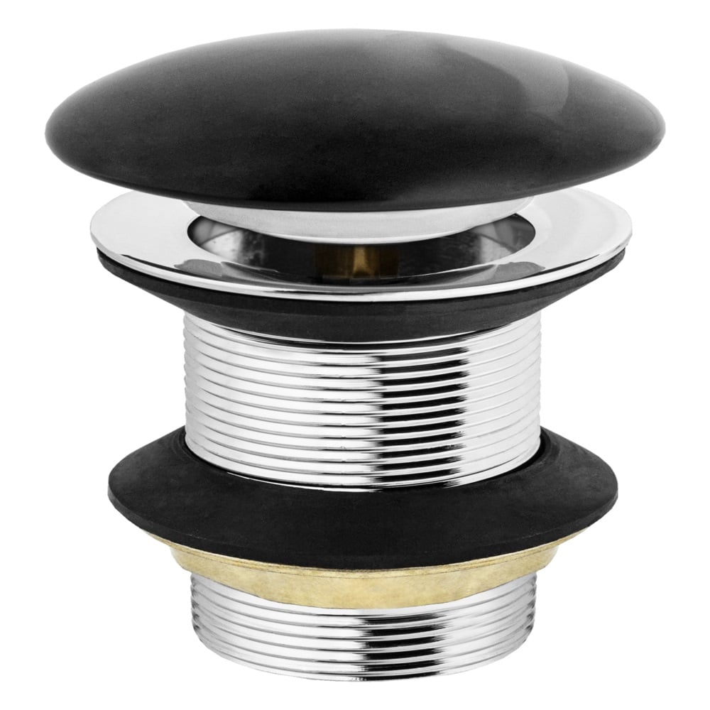 Изображение товара Донный клапан MPF 1 1/4, клик-клак, без перелива, черная керамическая крышка