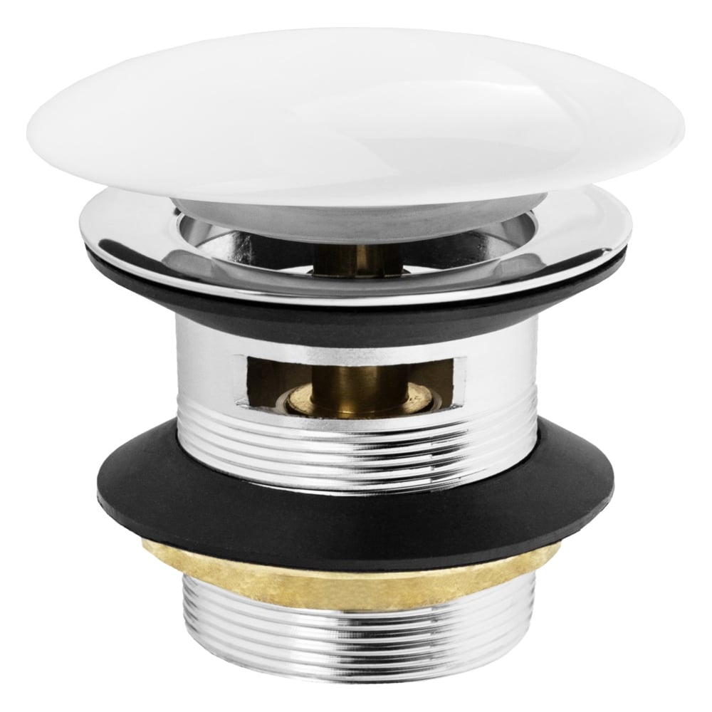 Изображение товара Донный клапан для умывальника MPF 1 1/4 хром с переливом и клик-клак