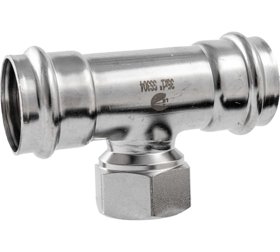 Изображение товара Пресс-тройник NEWKEY ПР/ВР/ПР нержавеющий, AISI304 22mm x 1/2 x 22mm, CF8, PN16 NK-PTmM22*15*22/4