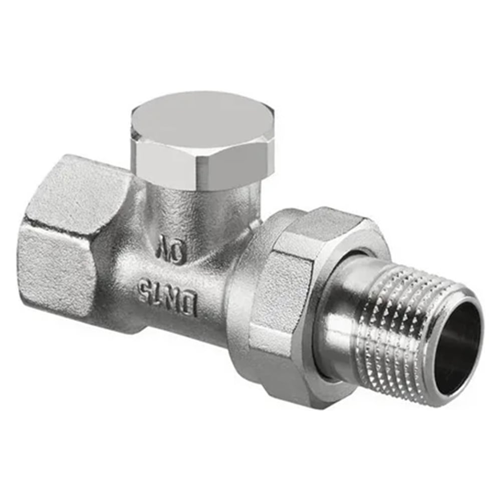 Изображение товара Вентиль OVENTROP Combi 1R, прямой, латунь никелированная, DN 15