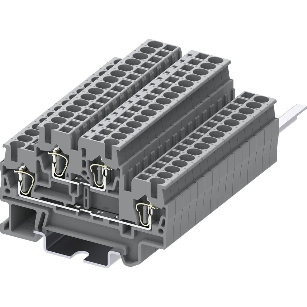 Клемма SUPU TC 2-уровневая, проходная, сечение 2,5 мм. кв., серая 100 шт TCD2.5-2-GY