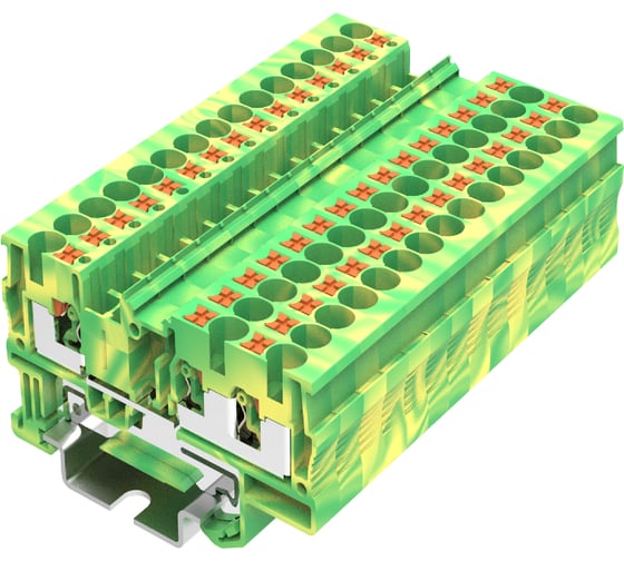 Изображение товара Клемма SUPU TP 1-2 земля, Push-in, сечение 4 мм. кв., желто-зеленая 100 шт TP4-3-PE