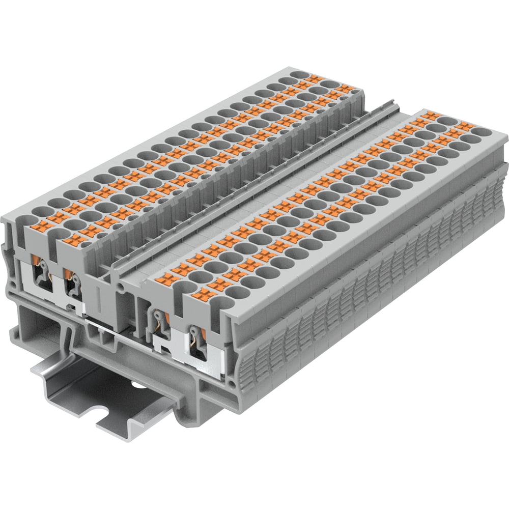 Изображение товара Клемма SUPU TP 2-2 проходная Push-in на DIN-рейку 0,2-2,5 мм² серый 100 шт